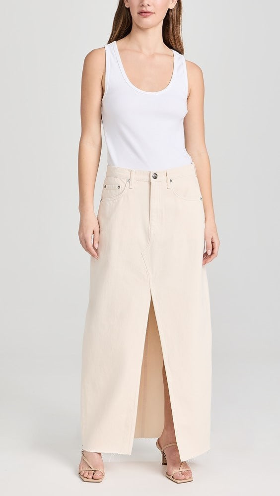 rag & bone Avery Cotton Center Slit Maxi Skirt MSRP $258