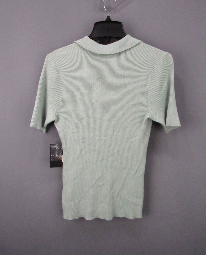 Tahari ASL Rib-Knit Polo Top MSRP $69 Size XS # 4B 1507