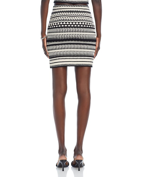AQUA Striped Crochet Mini Skirt MSRP $78