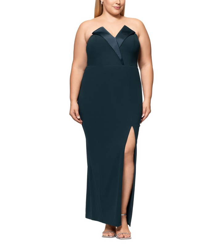 Betsy & Adam Plus Size Strapless Gown MSRP $249