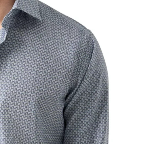 Eton Contemporary Fit Geometric Twill Shirt MSRP $280