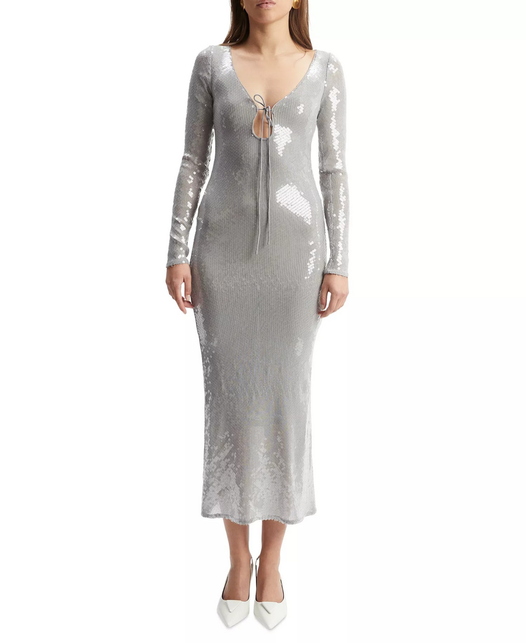 Bardot Women's Verona Low-Back Sequin Maxi Dress MSRP $179