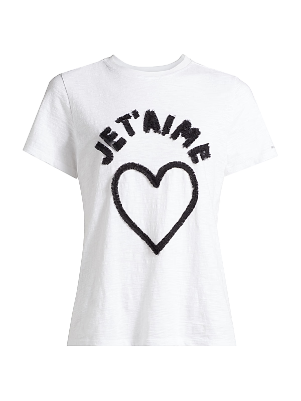 Cinq a Sept Je T'Aime Heart Graphic Tee MSRP $165