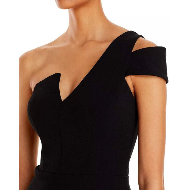 AQUA One-Shoulder Ruffled Gown MSRP $278