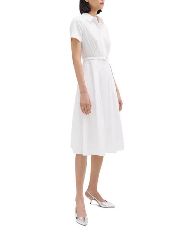 Theory Belted Short Sleeve Shirt Dress MSRP $445
