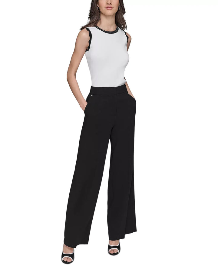 KARL LAGERFELD PARIS Essential Wide Leg Pants MSRP $109