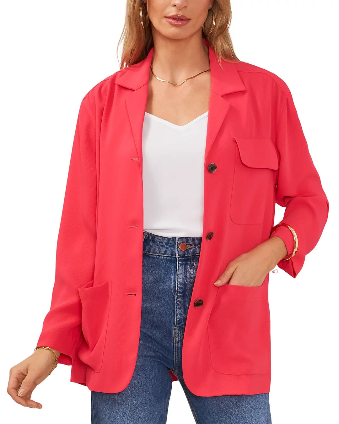VINCE CAMUTO Slouchy Patch Pocket Jacket MSRP $169