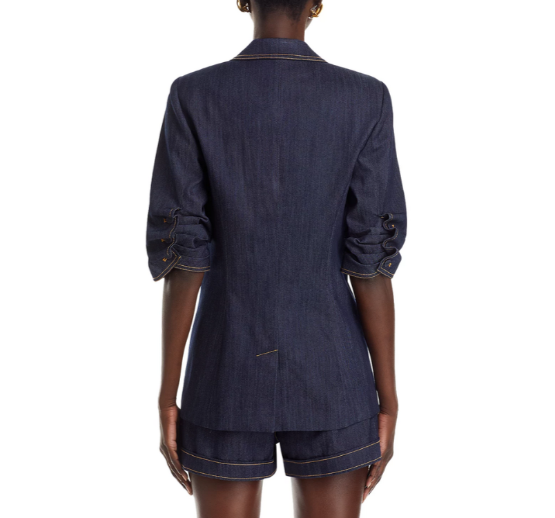Cinq à Sept Khloe Short Sleeve Denim Blazer MSRP $385