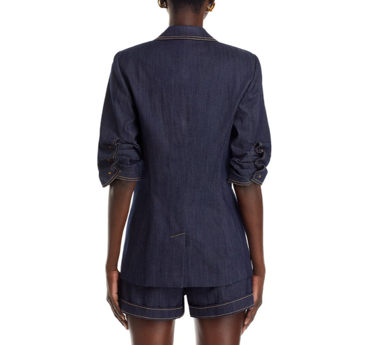 Cinq à Sept Khloe Short Sleeve Denim Blazer MSRP $385