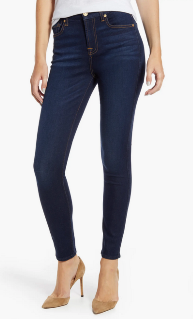 7 For All Mankind Slim Illusion High Rise Ankle Skinny Jeans MSRP $218