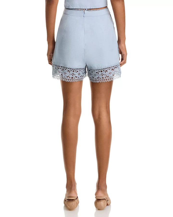Rahi Lace Trim Pleated Shorts MSRP $68