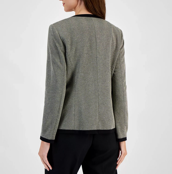 Kasper Women's Herringbone Framed Jacket MSRP $139