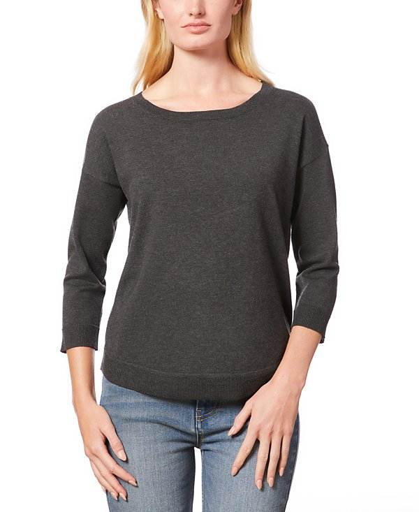 Melissa Paige Women's Boatneck Button-Back Dolman-Sleeve Sweater MSRP $46.50