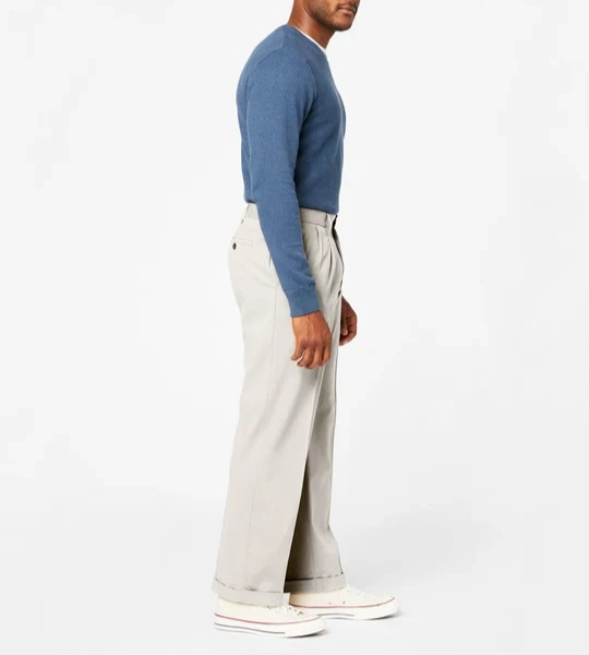 Dockers® Relaxed Fit Comfort Stretch Pleated Cuffed Khaki Pants MSRP $58