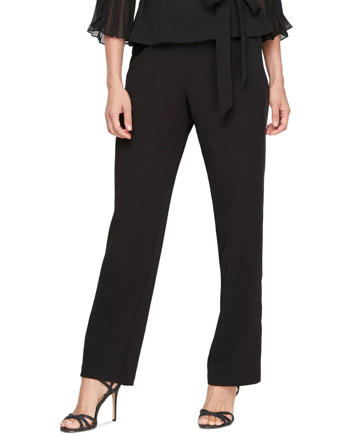 Alex Evenings Petite Satin Tuxedo-Stripe Pants MSRP $109