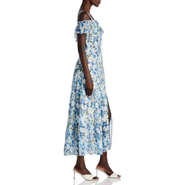 PAIGE Carmelia Floral Print Silk Dress MSRP $499