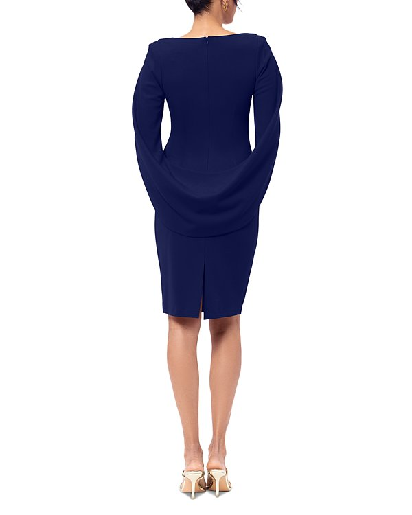 Aqua Scuba Crepe Cape Dress MSRP $218