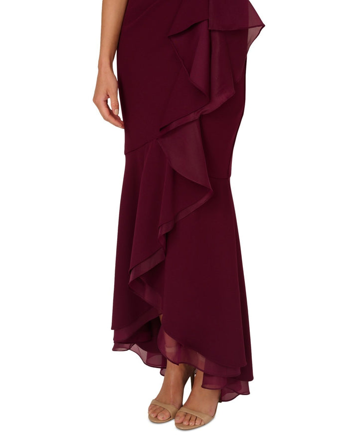 Adrianna Papell Organza Crepe High-Low Gown MSRP $229