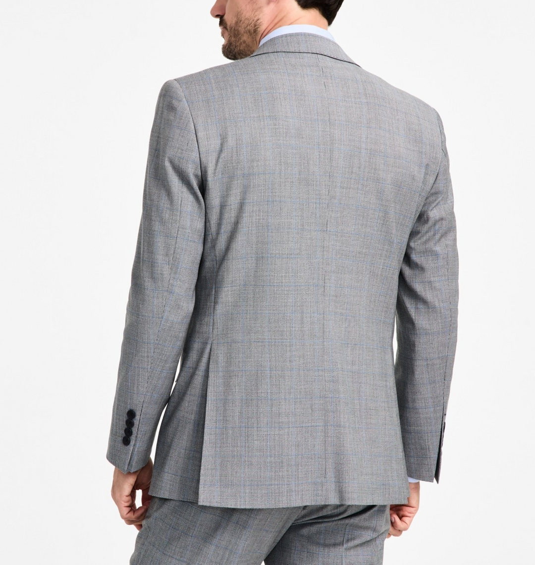 B By Brooks Brothers Windowpane Wool-Blend Stretch Classic-Fit Suit Jacket $450