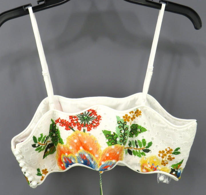 FARM Rio Delicate Garden Eyelet Crop Top MSRP $120