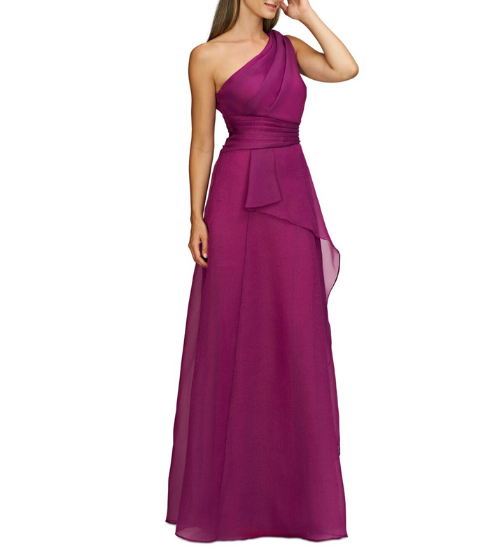 JS Collections Seraphina Organza One-Shoulder Evening Gown MSRP $298