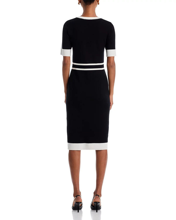 T Tahari Elbow Sleeve Round Neck Dress MSRP $118