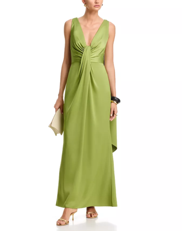 Aidan Mattox Crepe Back Satin Long Dress MSRP $350