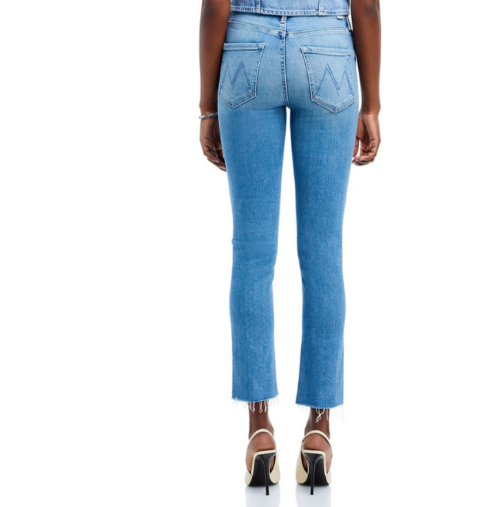 MOTHER Dazzler Mid Rise Ankle Fray Jeans MSRP $238