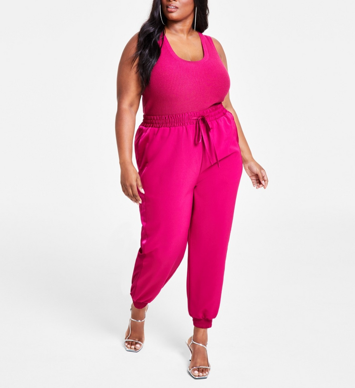 Nina Parker Trendy Plus Size Wide-Leg Joggers MSRP $89