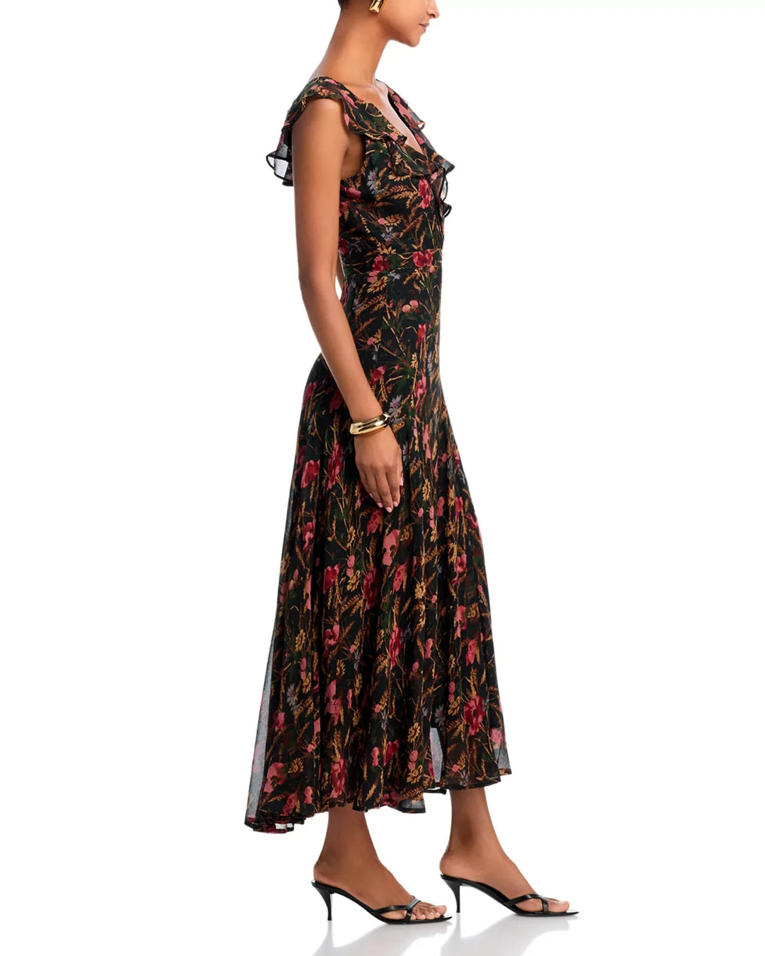 PAIGE Sharleen Sleeveless Silk Midi Dress MSRP $499