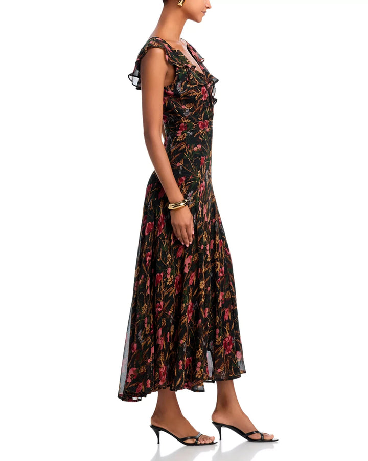 PAIGE Sharleen Sleeveless Silk Midi Dress MSRP $499