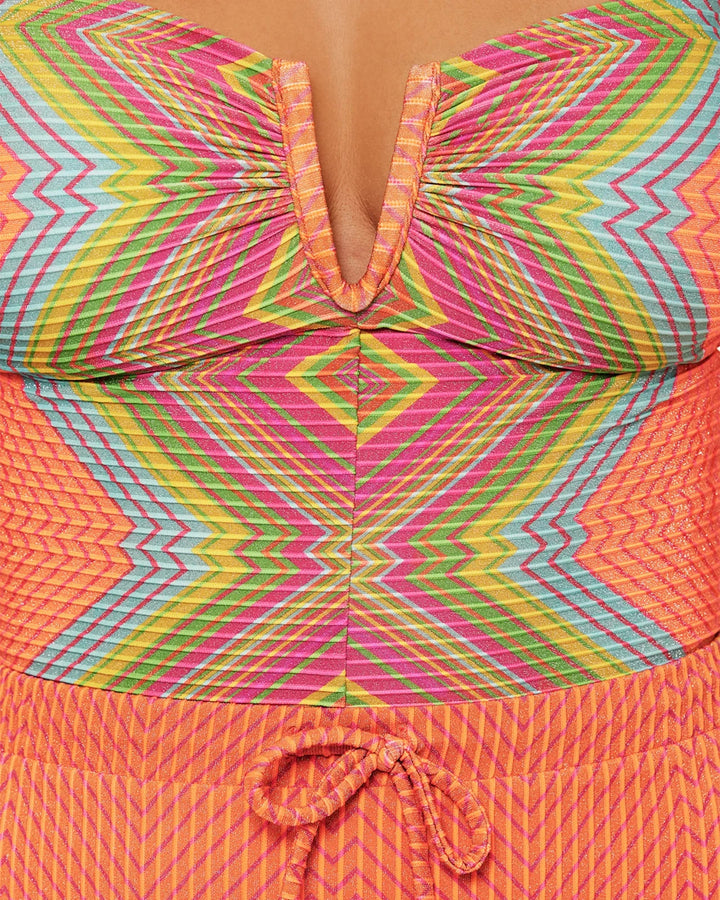 Becca by Rebecca Virtue Summer Sunrise One Piece Swimsuit MSRP $158