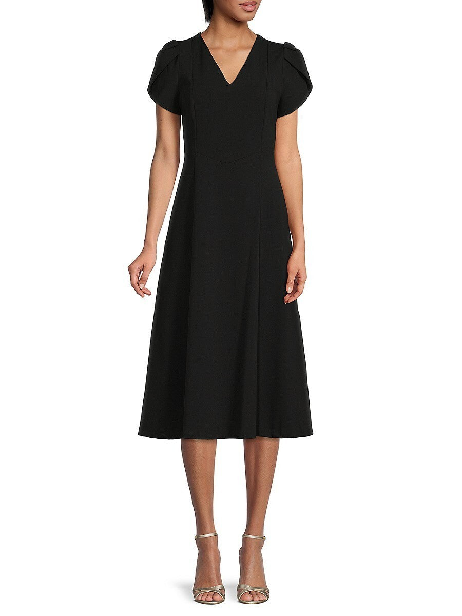 Calvin Klein Women's V-neck Tulip-sleeve Dress MSRP $99.98