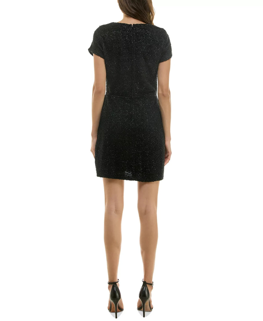 Trixxi Juniors' Sweetheart-Neck Short-Sleeve Bouclé Dress MSRP $59