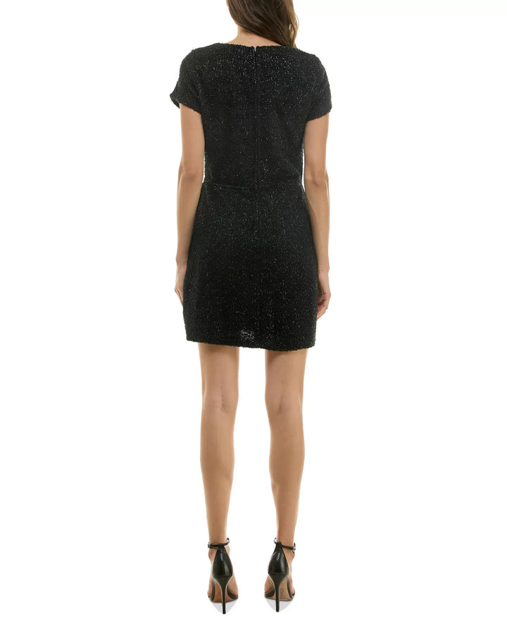 Trixxi Juniors' Sweetheart-Neck Short-Sleeve Bouclé Dress MSRP $59