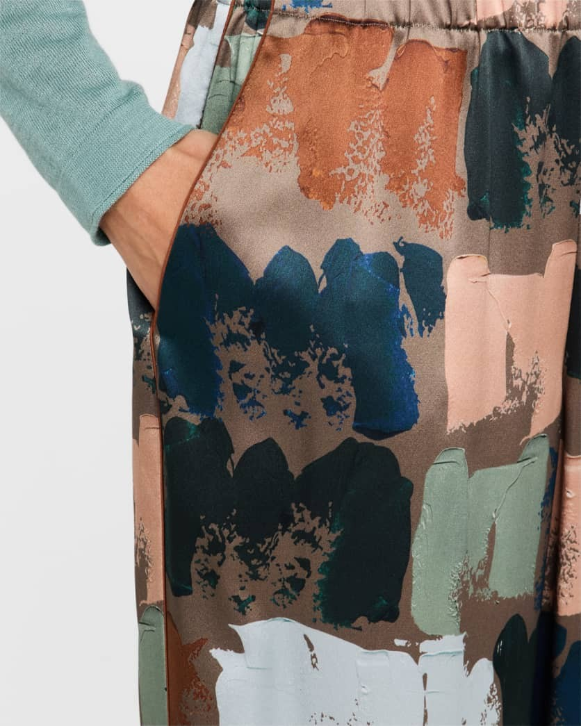 Lafayette 148 New York Riverside Silk Pants MSRP $998