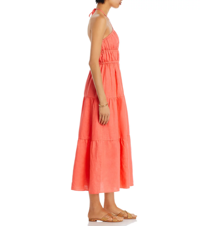 Bella Dahl Linen Halter Midi Dress MSRP $216