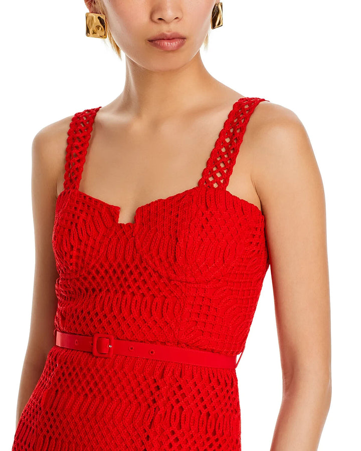 Self-Portrait Lattice Lace Midi Dress MSRP $555