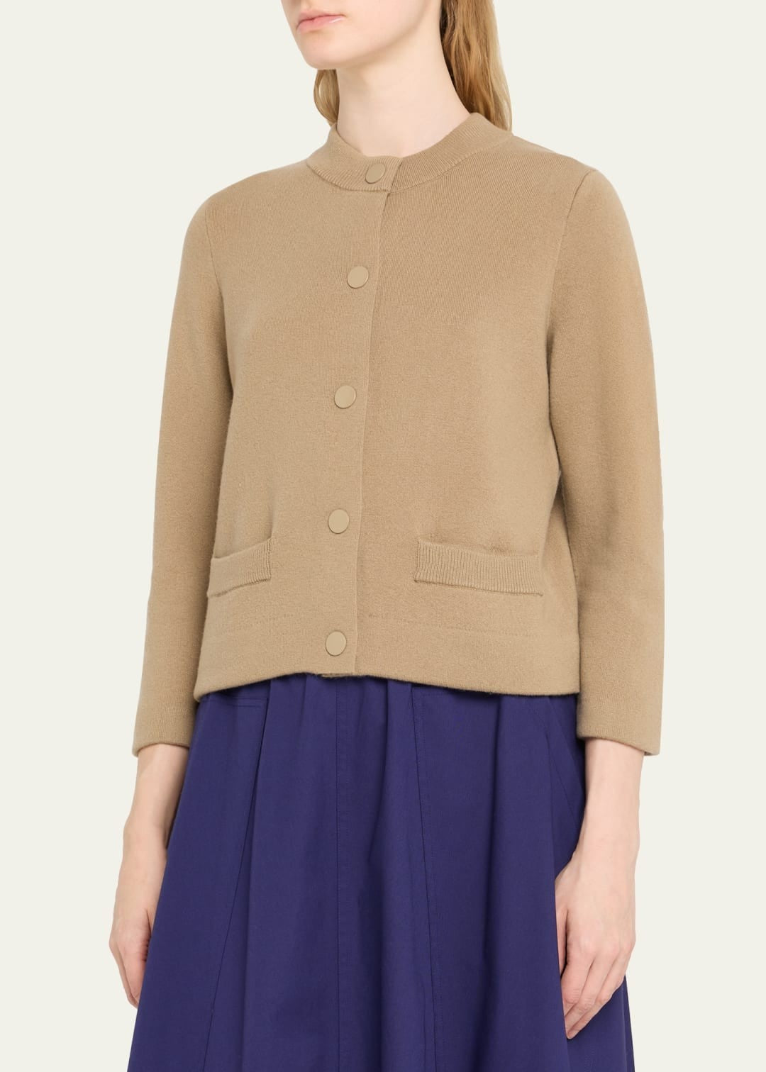 Vince Wool and Cashmere Shrunken Snap Cardigan MSRP $465