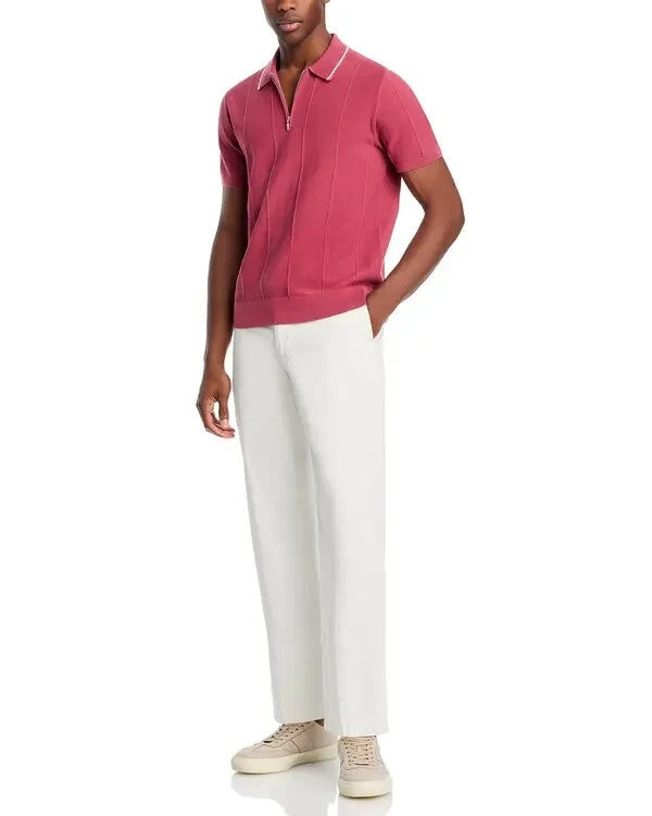 The Men's Store Short Sleeve Zip Polo Shirt MSRP $98