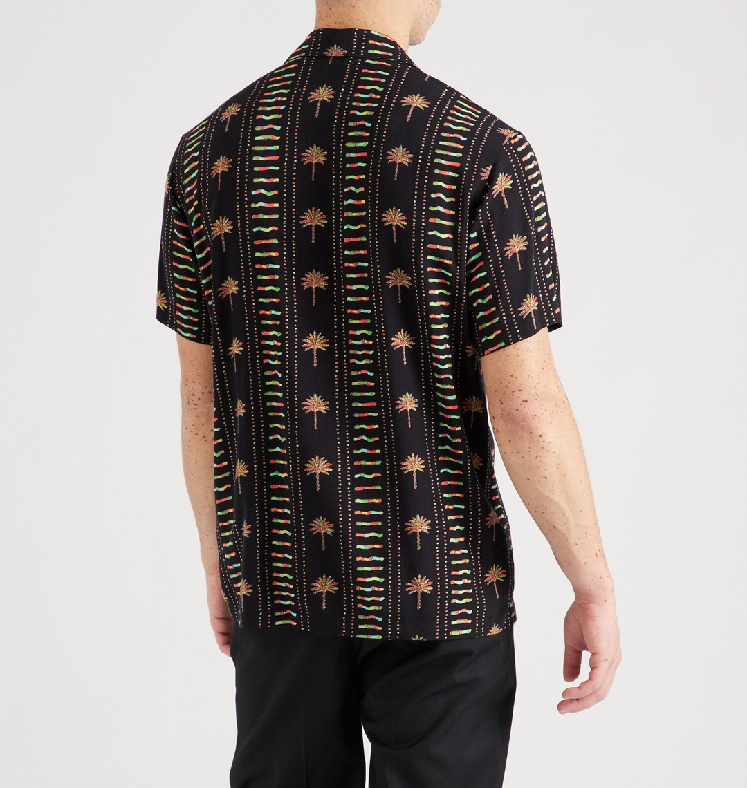 Scotch & Soda Palm Print Short Sleeve Shirt MSRP $128