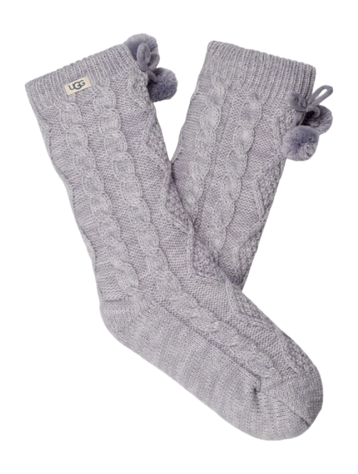 UGG Women's Pom Pom Fleece Lined Crew Sock MSRP $49.50