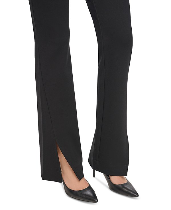 DKNY Women's Mid Rise Split-Cuff Flare Leg Pants MSRP $99