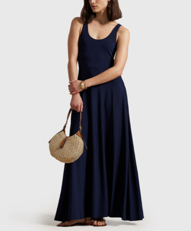 POLO Ralph Lauren Scoopneck Jersey Maxi Dress MSRP $348