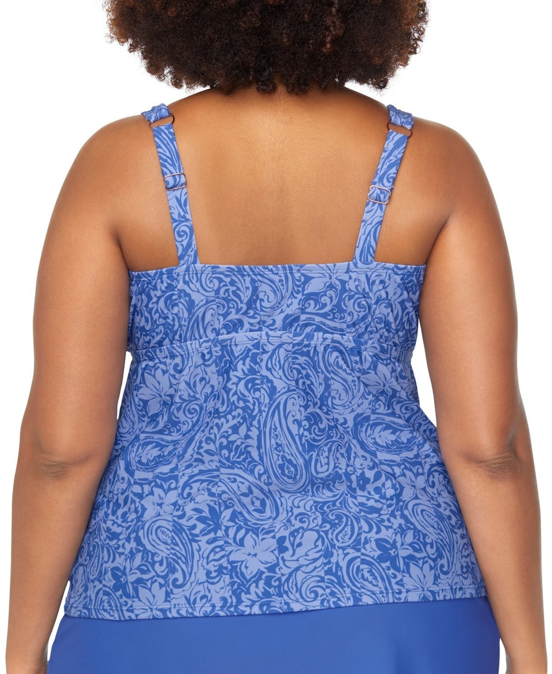 Raisins Curve Trendy Plus Tanzania Printed Plunge-Neck Tankini Top MSRP $66
