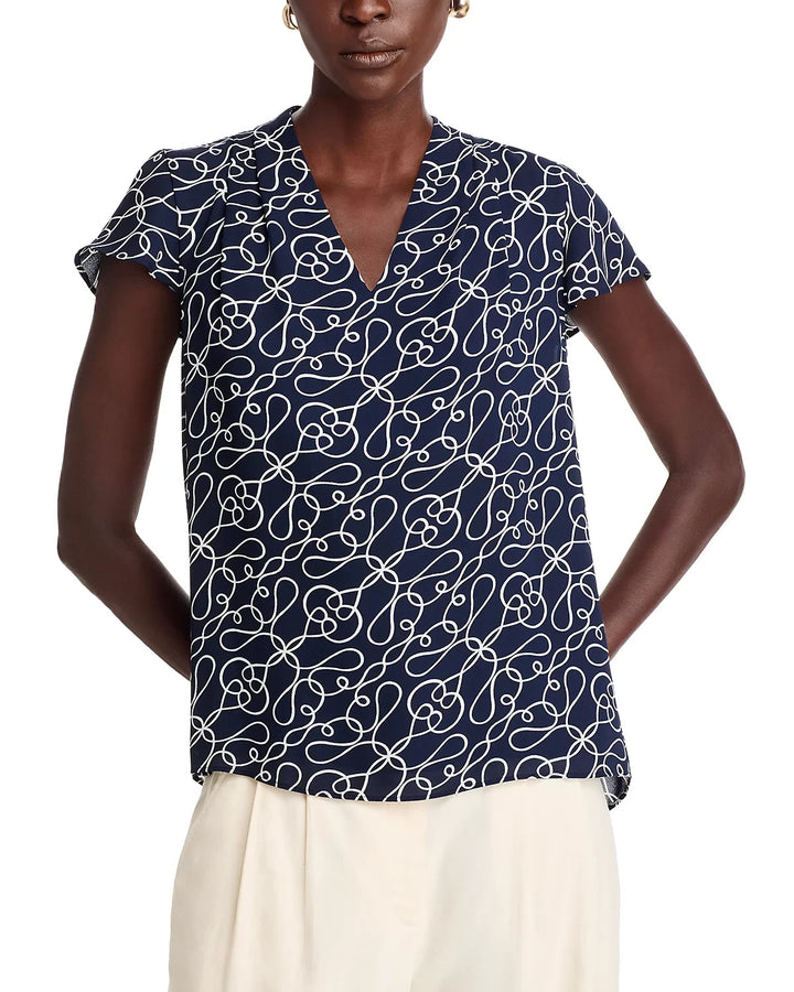 T Tahari Printed Blouse MSRP $68