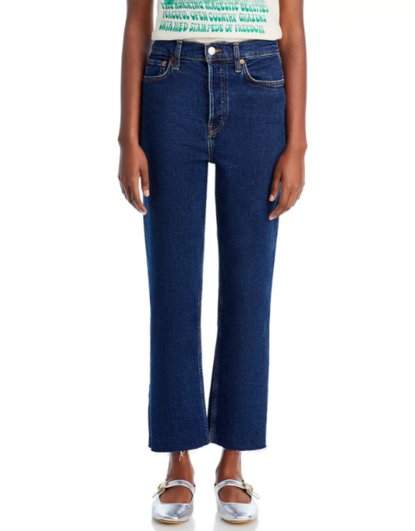 RE/DONE Stove Pipe High Rise Straight Jeans MSRP $275