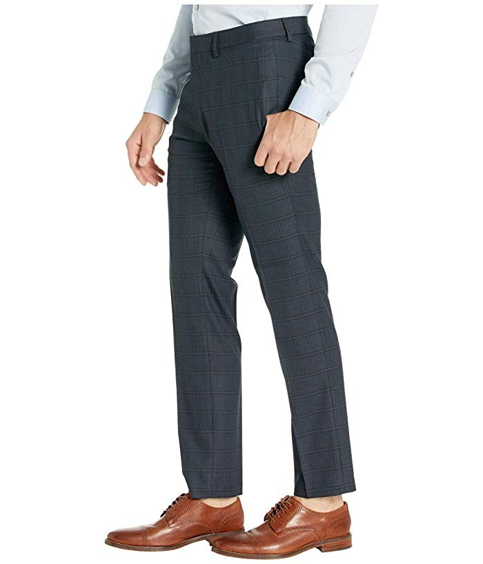 Kenneth Cole Reaction Stretch Windowpane Slim Fit Dress Pants MSRP $95
