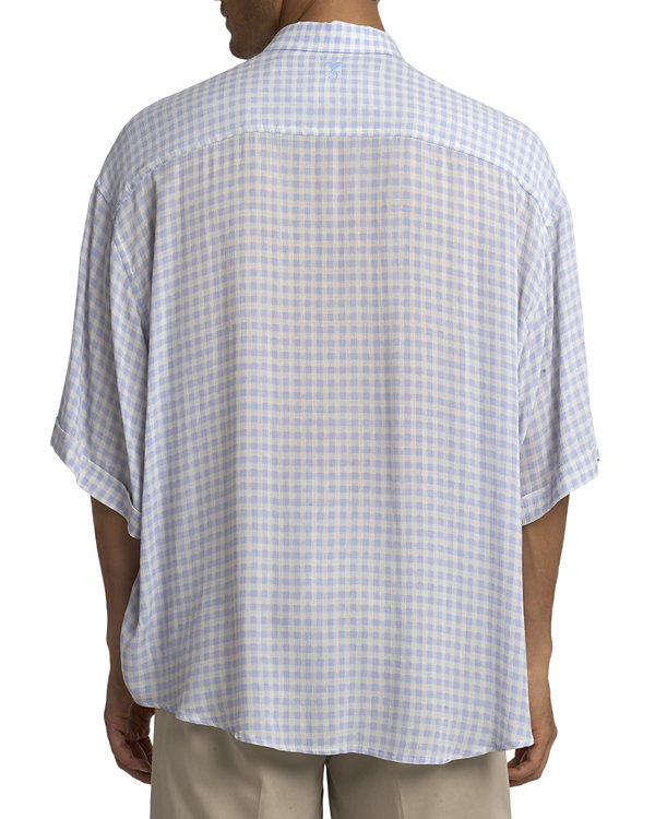 AMI Checked Relaxed Short Sleeve Shirt MSRP $435