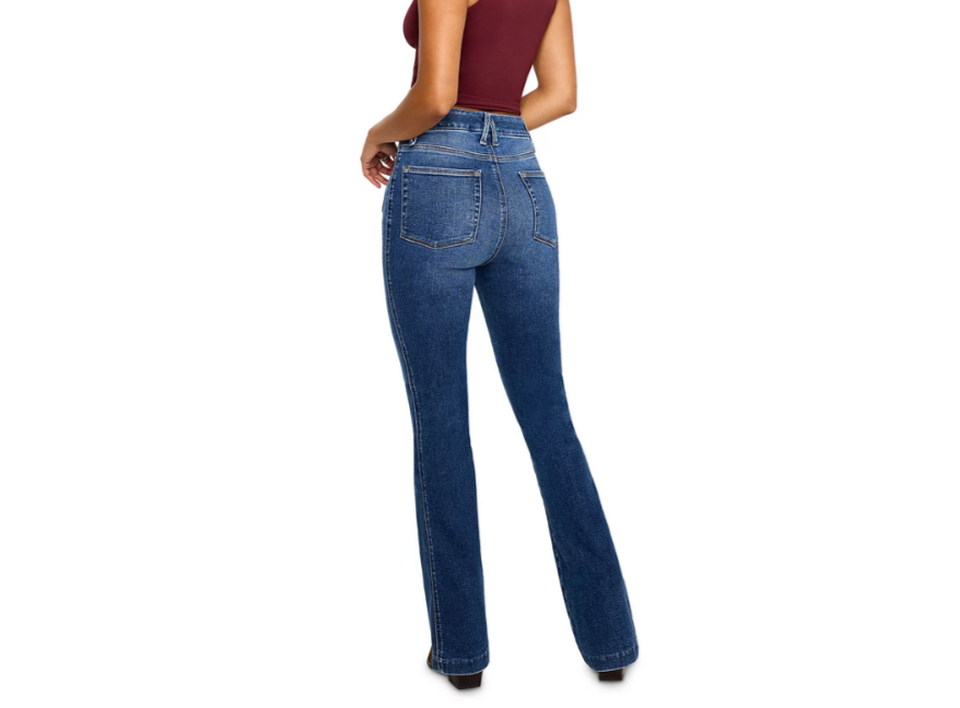 Good American Good Curve Patch Pocket Bootcut Jeans MSRP $169